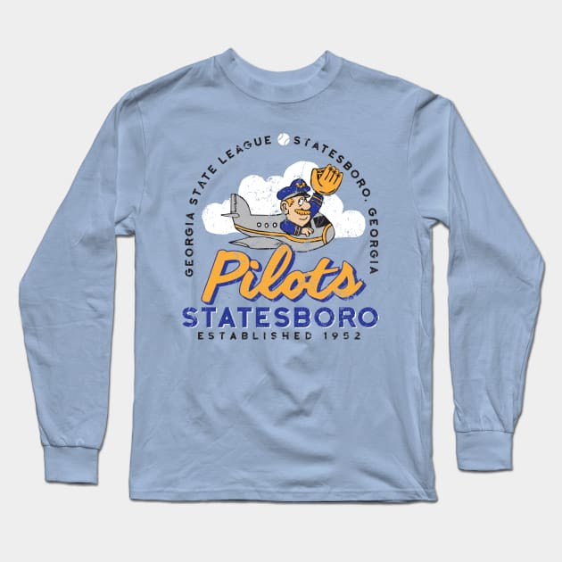 Statesboro Pilots Baseball Long Sleeve T-Shirt by MindsparkCreative